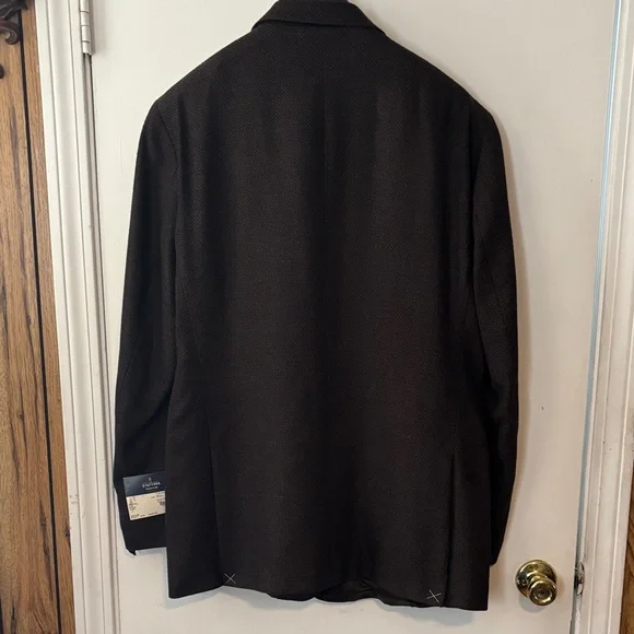 Stafford Men’s Black Two-Button Textured Sport Coat
